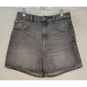 Zara Denim Shorts Size USA 6 Women's High Rise Distressed Cotton 1100